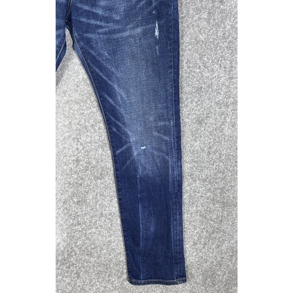 Gap Slim Straight Leg Distressed Jeans Mens Size 32x32 Stretch Blue Denim - Picture 8 of 16